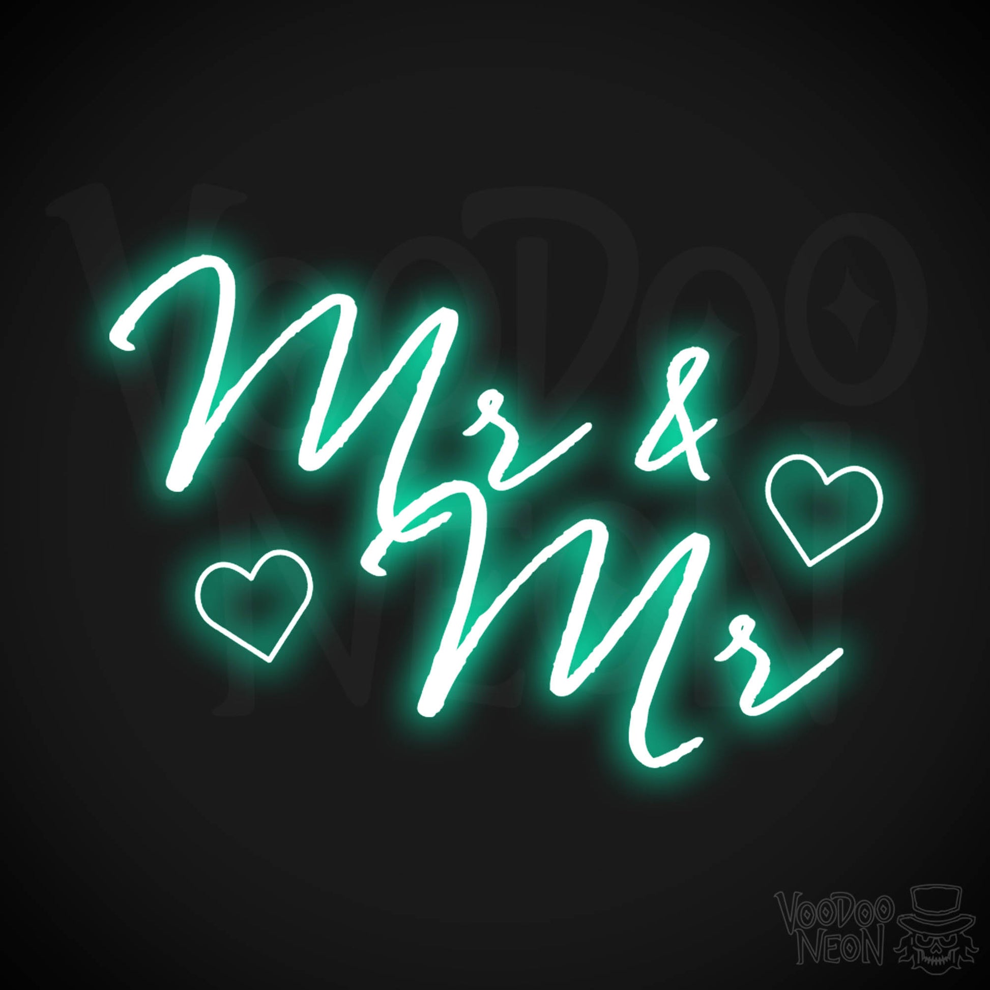 Mr & Mr Neon Sign - Neon Mr & Mr Sign - Wedding LED Sign - Color Light Green