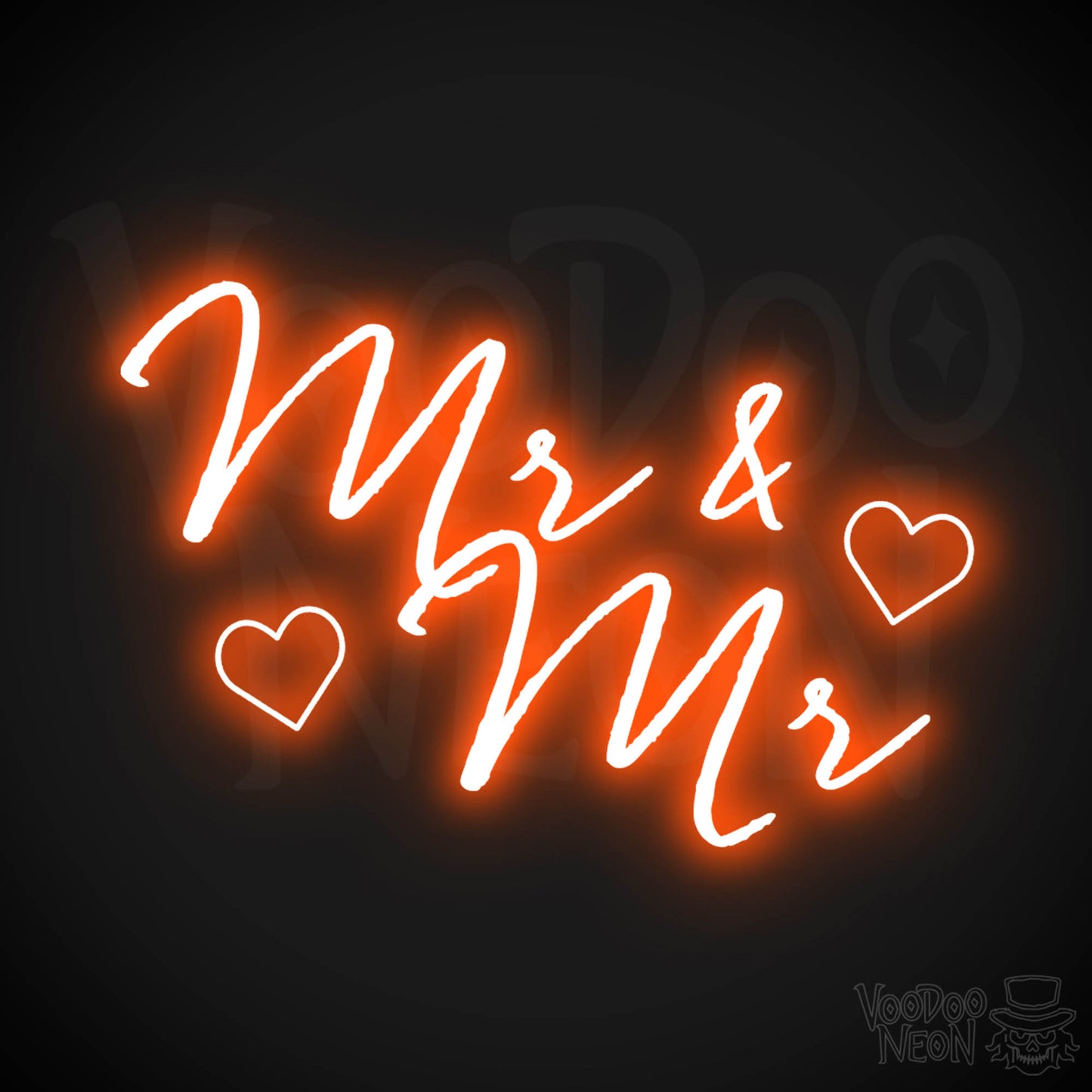 Mr & Mr Neon Sign - Neon Mr & Mr Sign - Wedding LED Sign - Color Orange