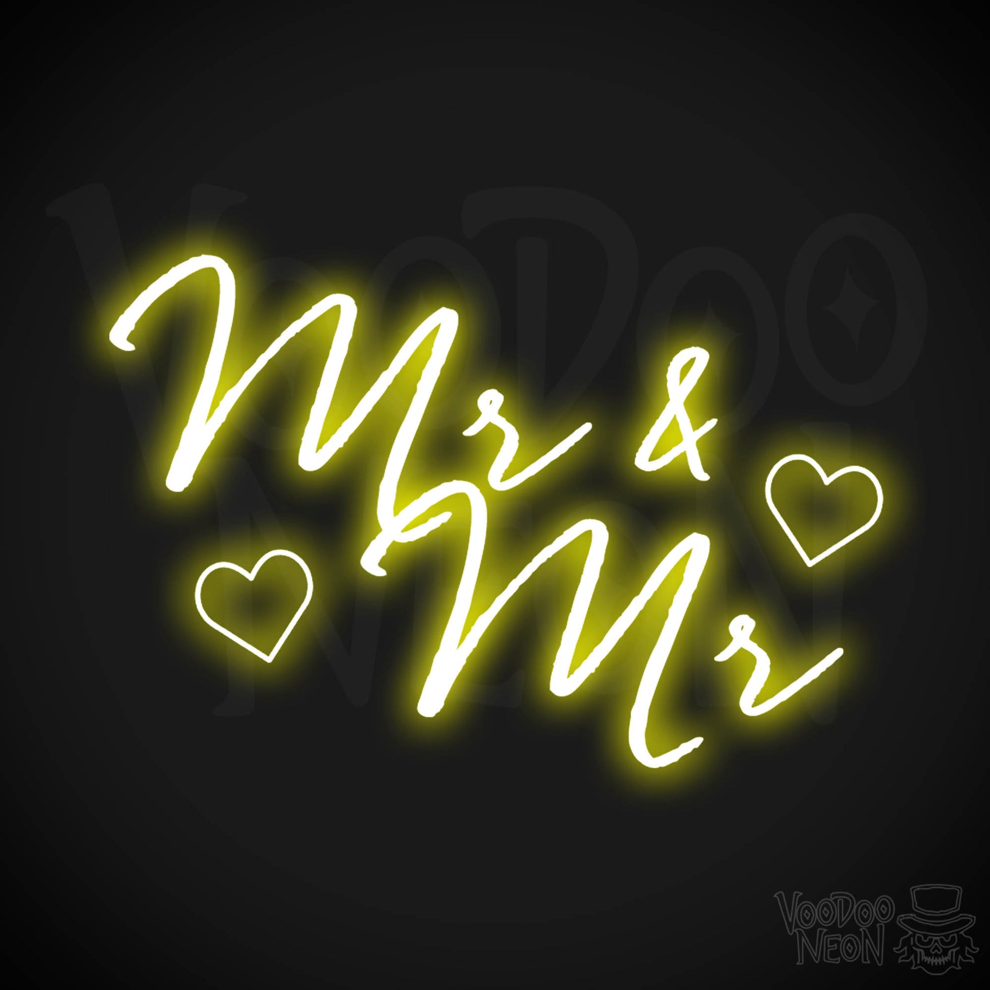 Mr & Mr Neon Sign - Neon Mr & Mr Sign - Wedding LED Sign - Color Yellow