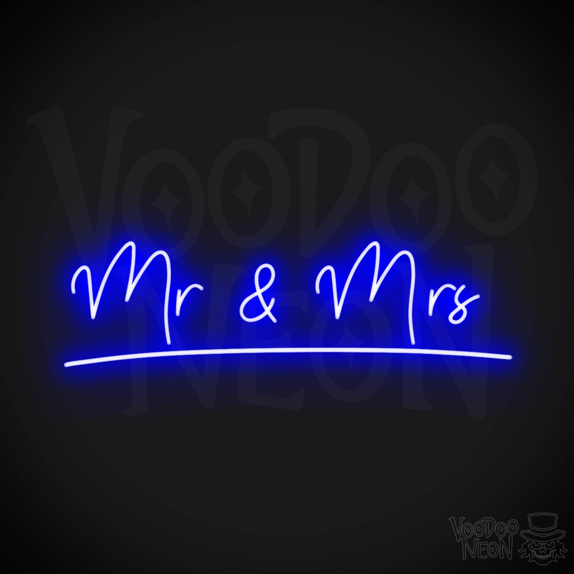 Mr & Mrs Neon Sign - Neon Mr & Mrs Sign - LED Sign - Color Dark Blue