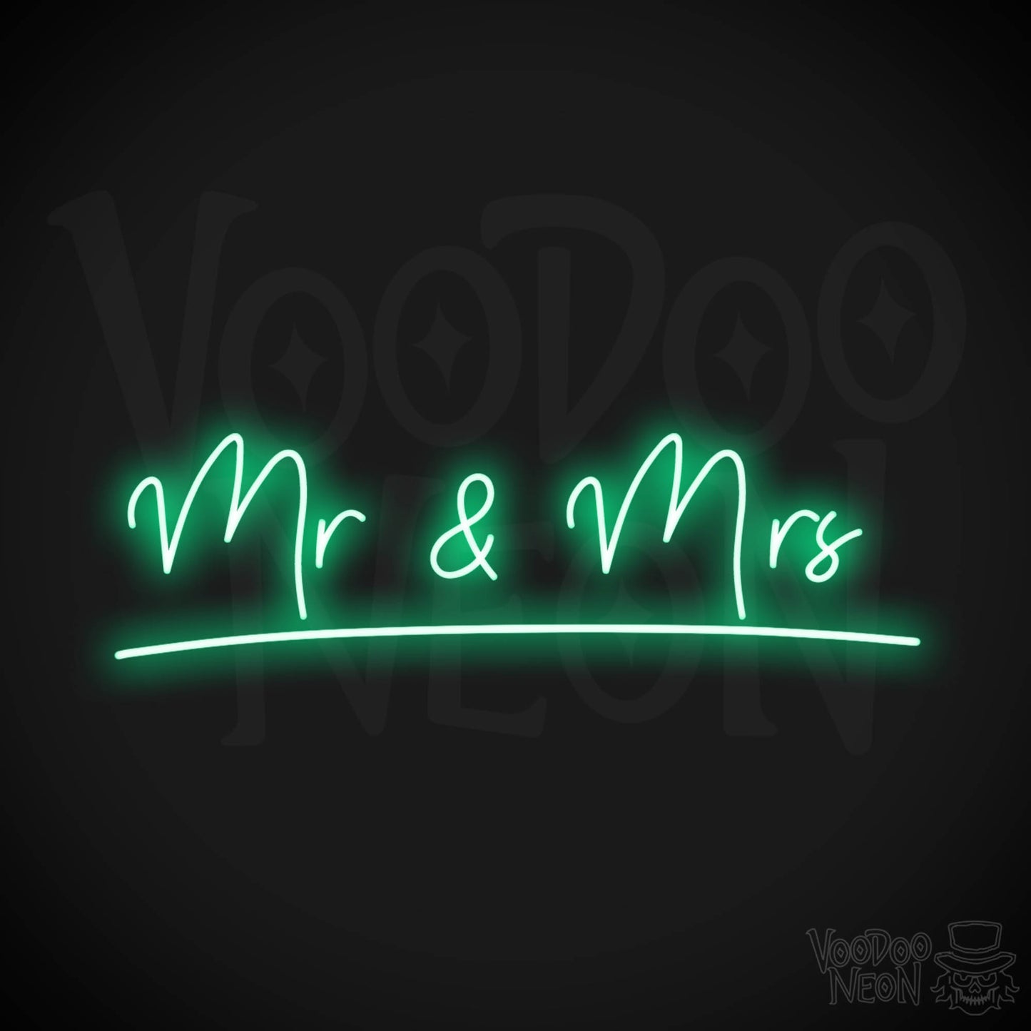 Mr & Mrs Neon Sign - Neon Mr & Mrs Sign - LED Sign - Color Green