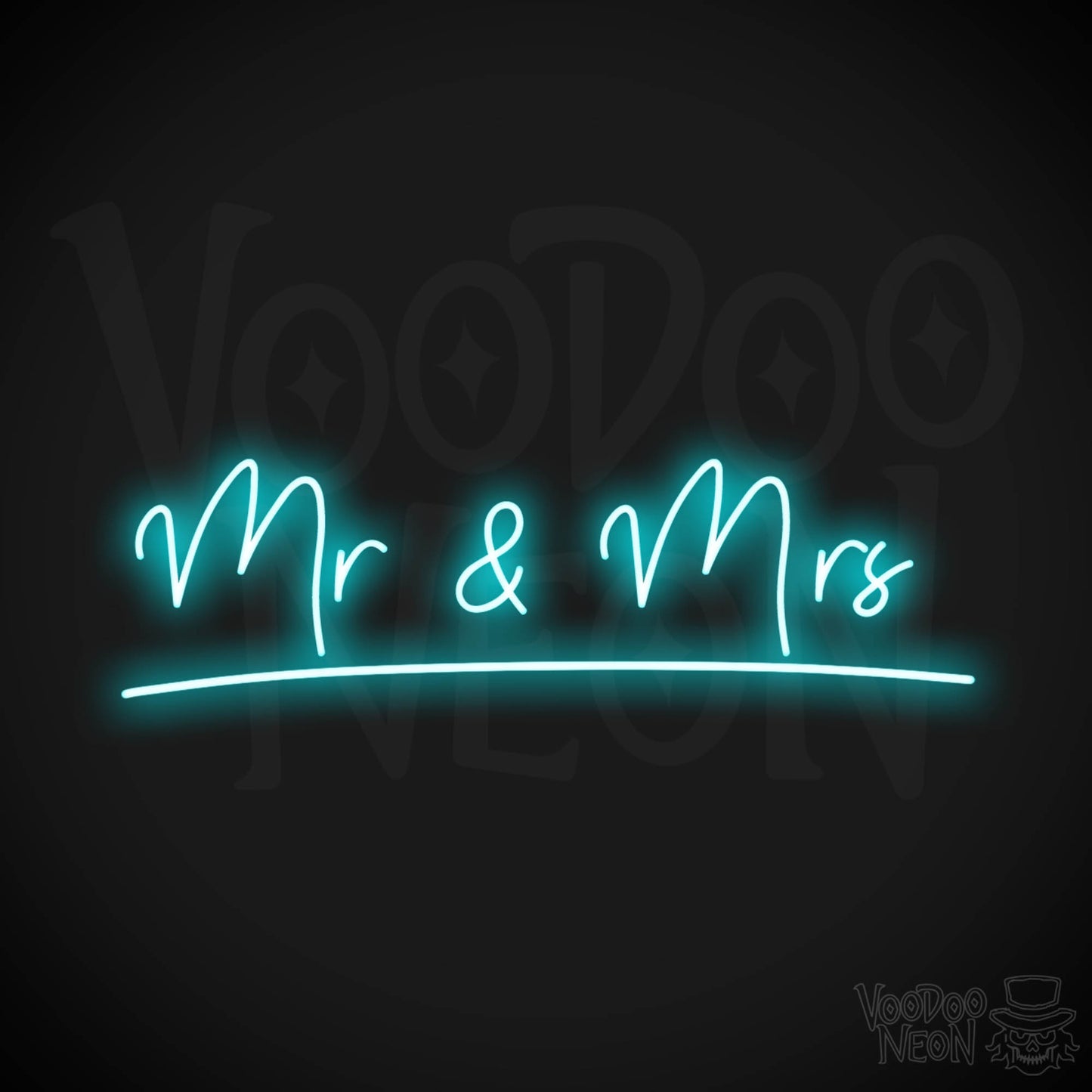 Mr & Mrs Neon Sign - Neon Mr & Mrs Sign - LED Sign - Color Ice Blue
