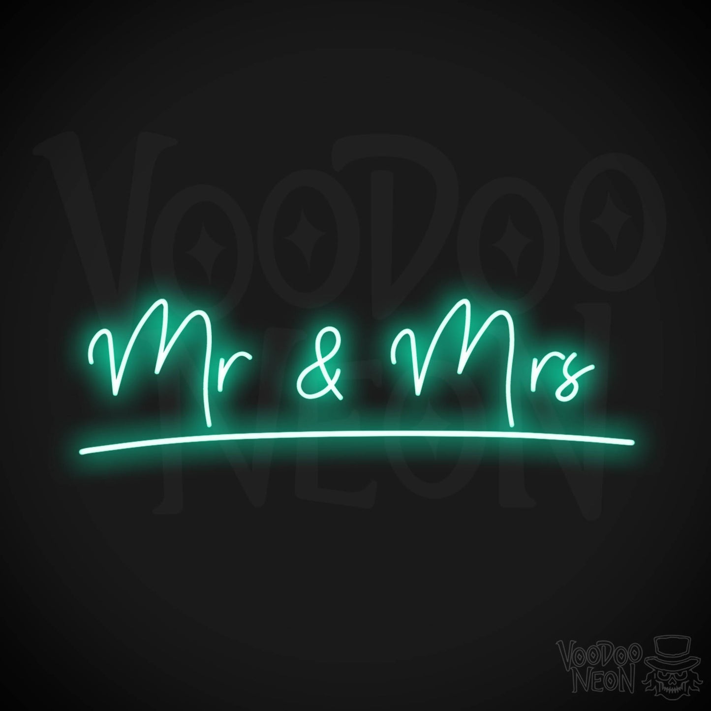 Mr & Mrs Neon Sign - Neon Mr & Mrs Sign - LED Sign - Color Light Green