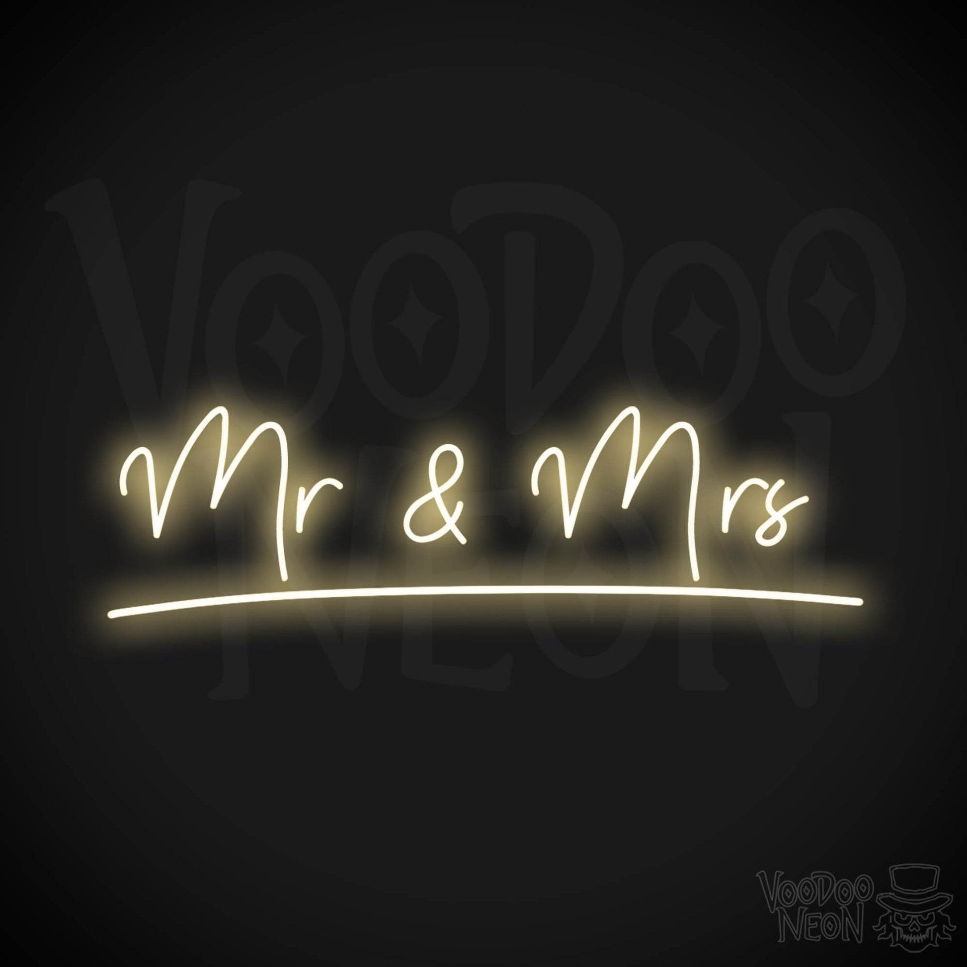 Mr & Mrs Neon Sign - Neon Mr & Mrs Sign - LED Sign - Color Warm White