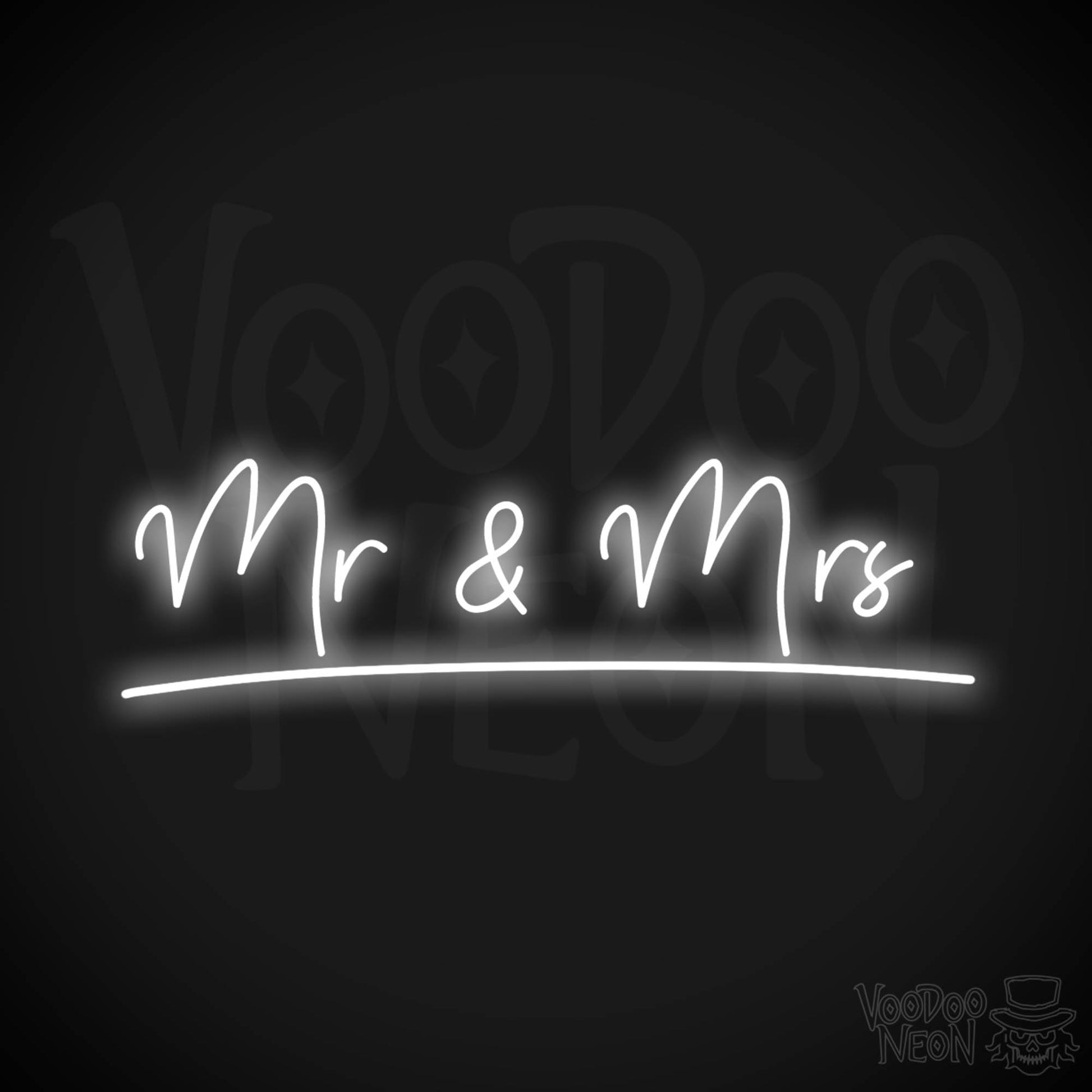 Mr & Mrs Neon Sign - Neon Mr & Mrs Sign - LED Sign - Color White