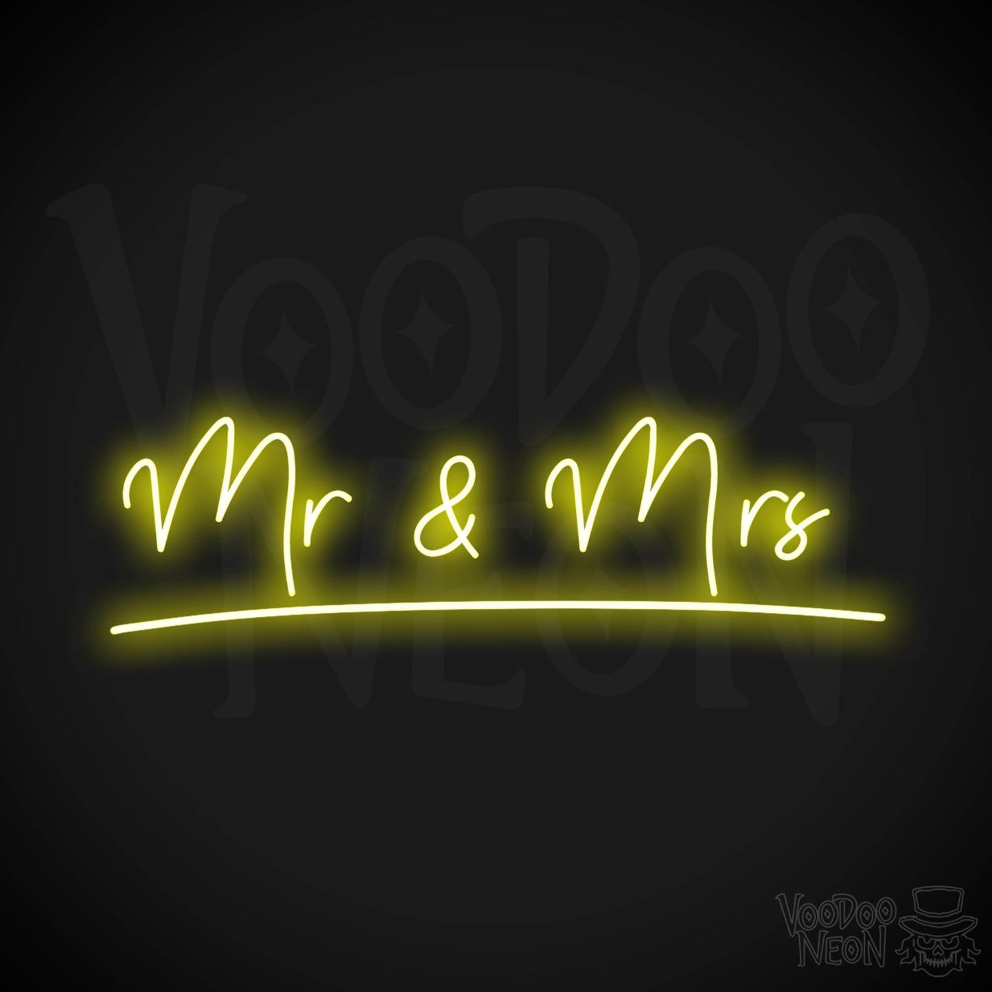 Mr & Mrs Neon Sign - Neon Mr & Mrs Sign - LED Sign - Color Yellow