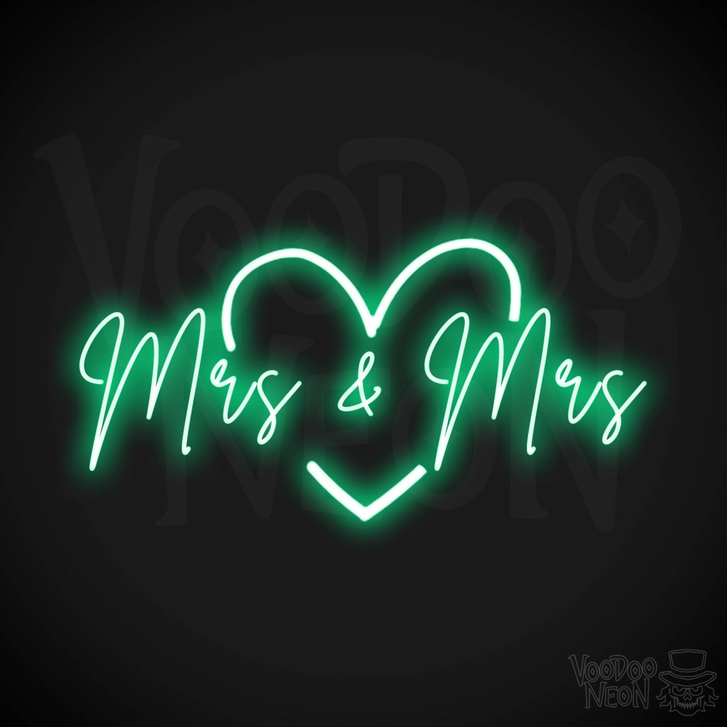 Mrs & Mrs Neon Sign - Mrs & Mrs Sign - Wedding Sign - LED Lights - Color Green