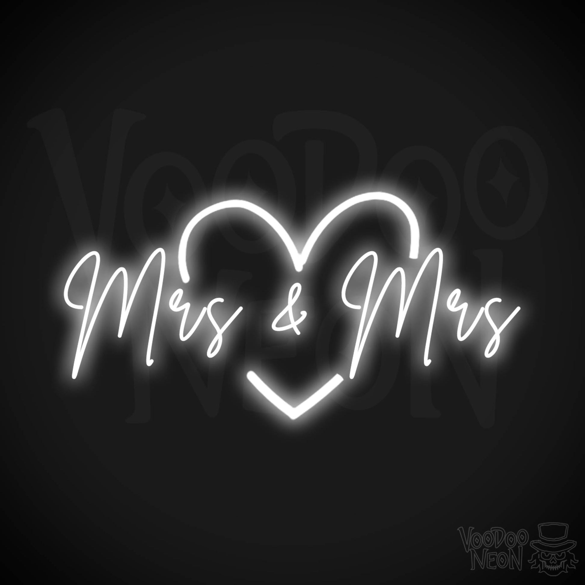 Mrs & Mrs Neon Sign - Mrs & Mrs Sign - Wedding Sign - LED Lights - Color White