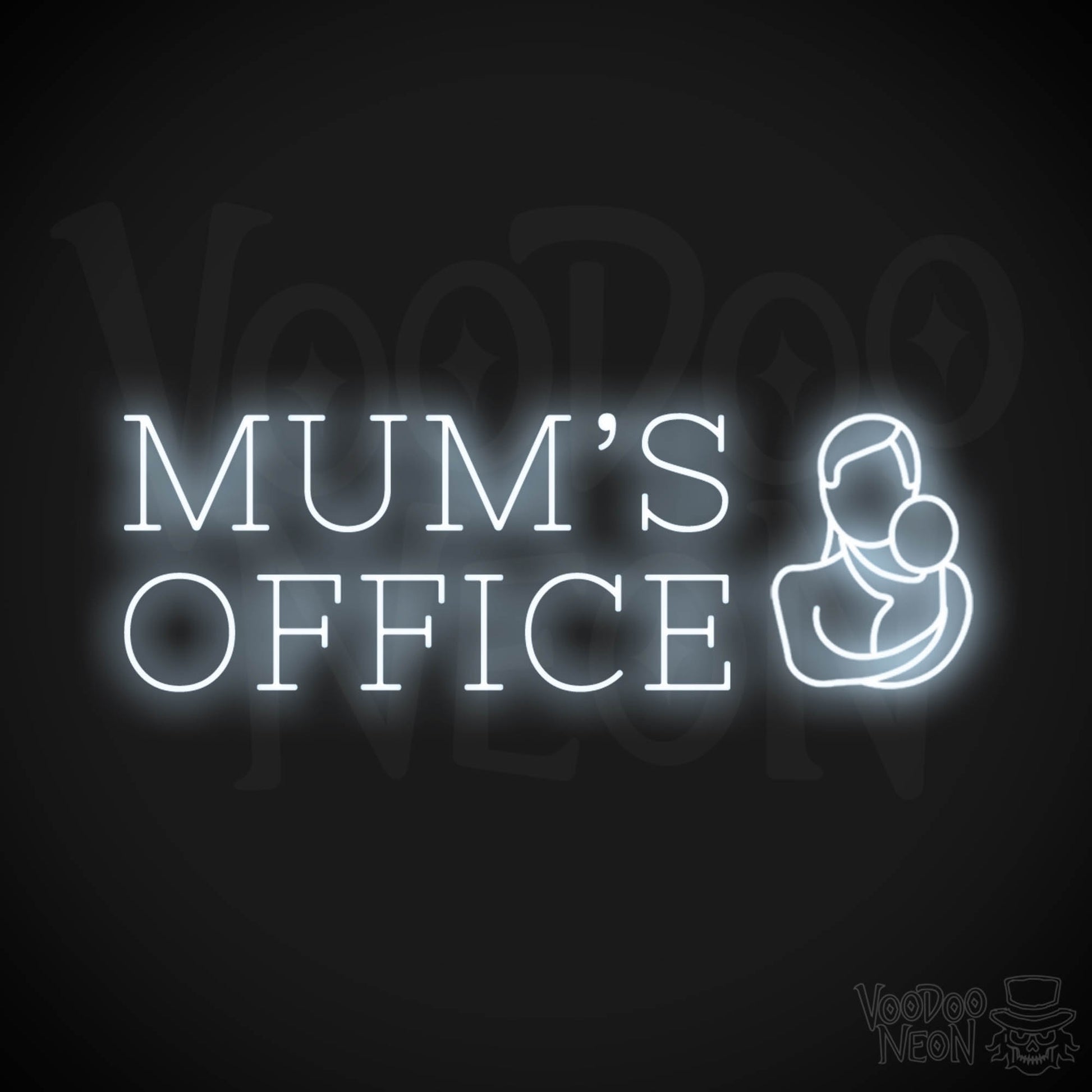 Mums Office Neon Sign - Neon Mums Office Light Up Sign - Mums Office Sign - Color Cool White