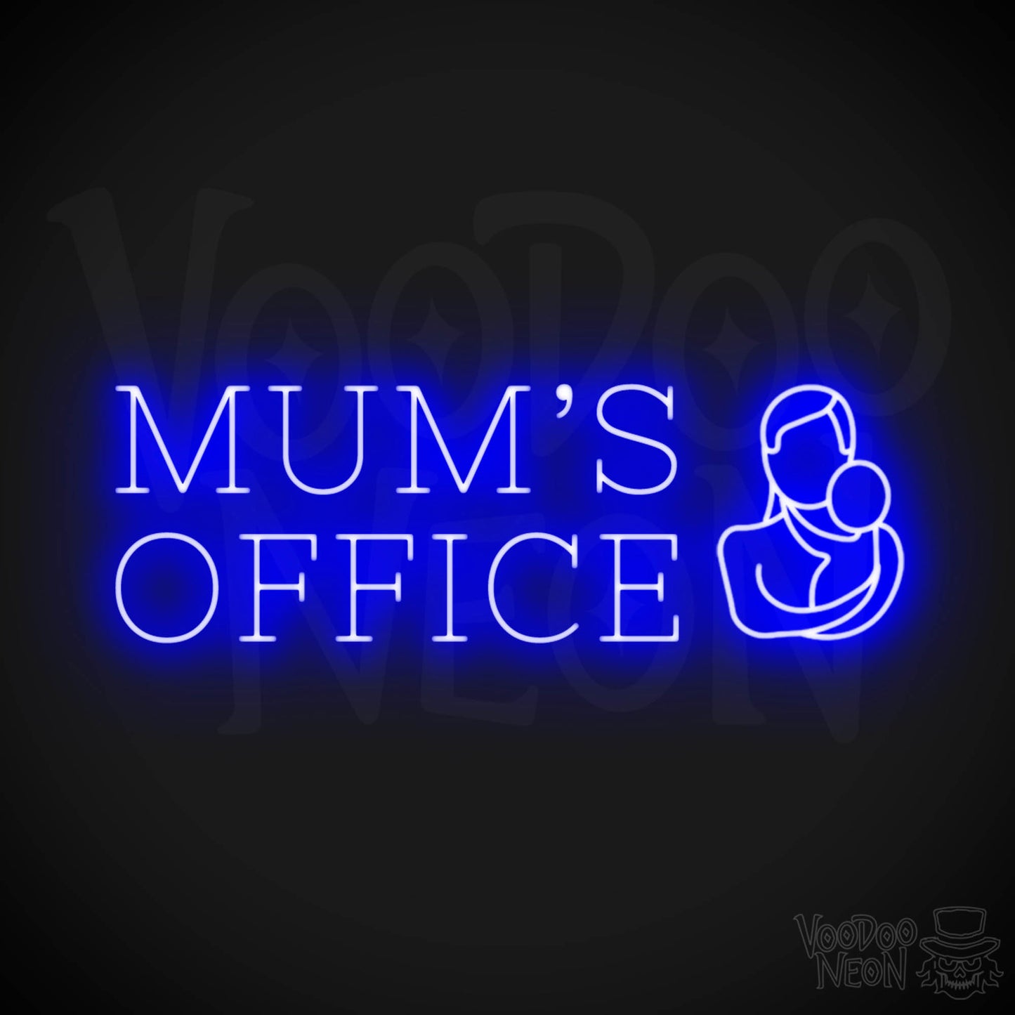 Mums Office Neon Sign - Neon Mums Office Light Up Sign - Mums Office Sign - Color Dark Blue