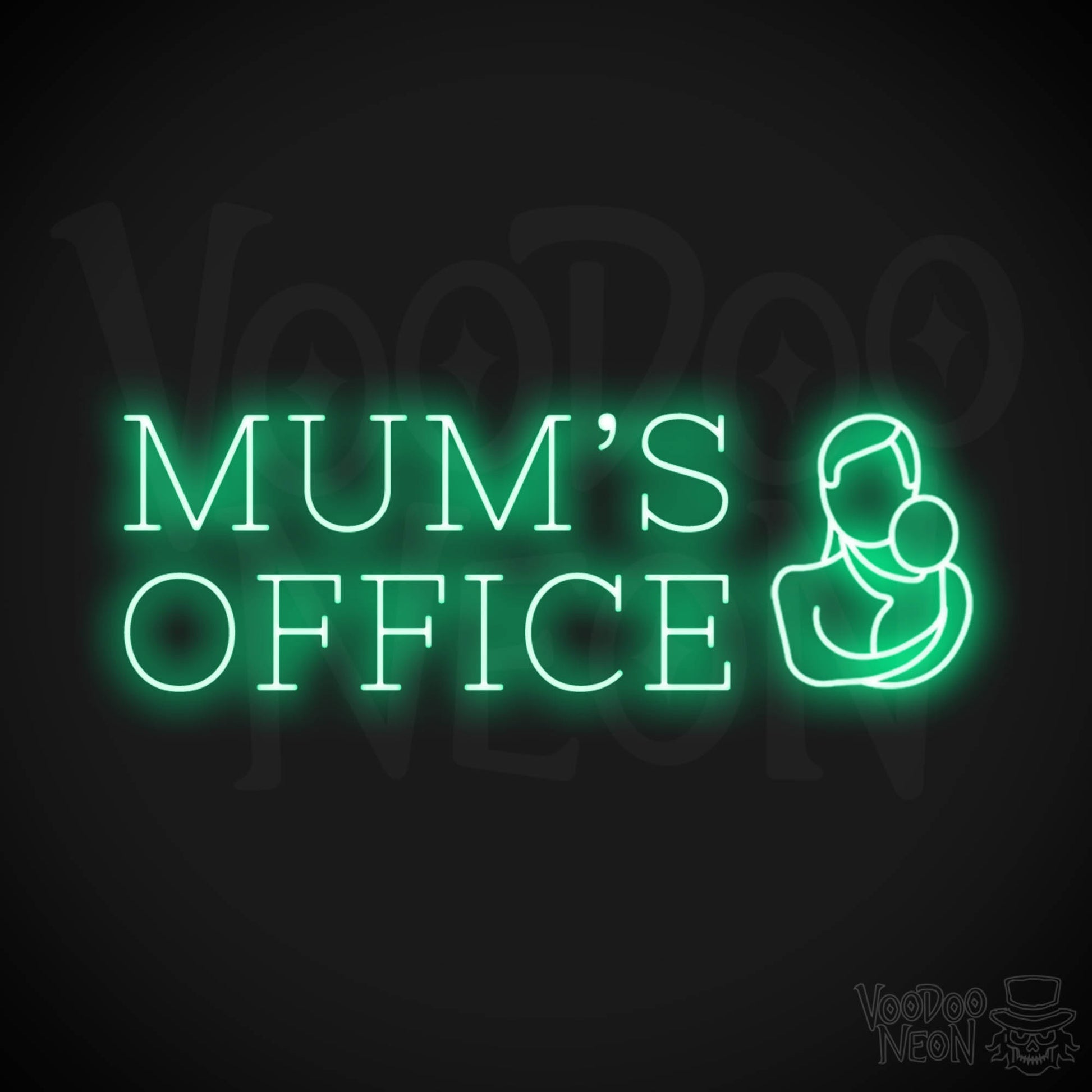 Mums Office Neon Sign - Neon Mums Office Light Up Sign - Mums Office Sign - Color Green