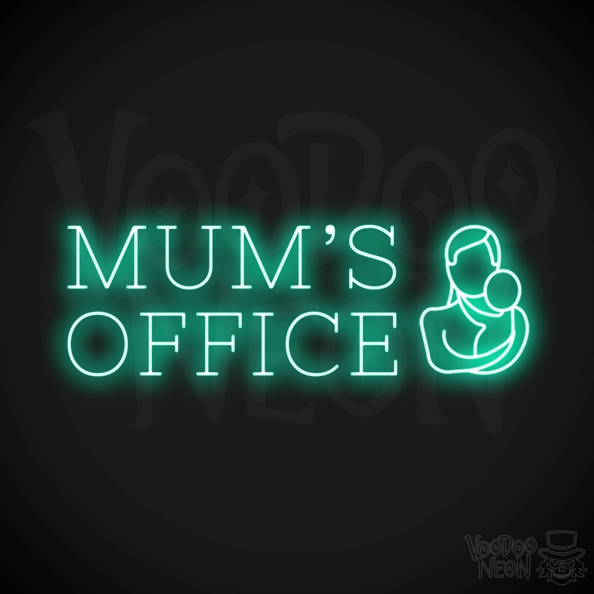 Mums Office Neon Sign - Neon Mums Office Light Up Sign - Mums Office Sign - Color Light Green