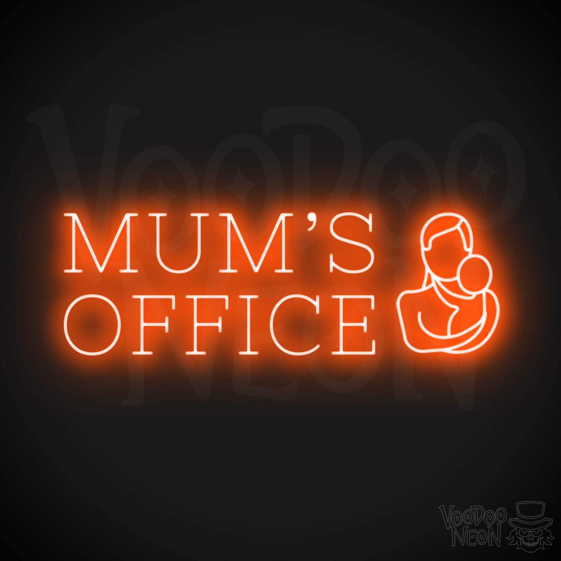 Mums Office Neon Sign - Neon Mums Office Light Up Sign - Mums Office Sign - Color Orange