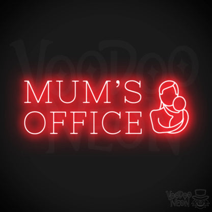 Mums Office Neon Sign - Neon Mums Office Light Up Sign - Mums Office Sign - Color Red