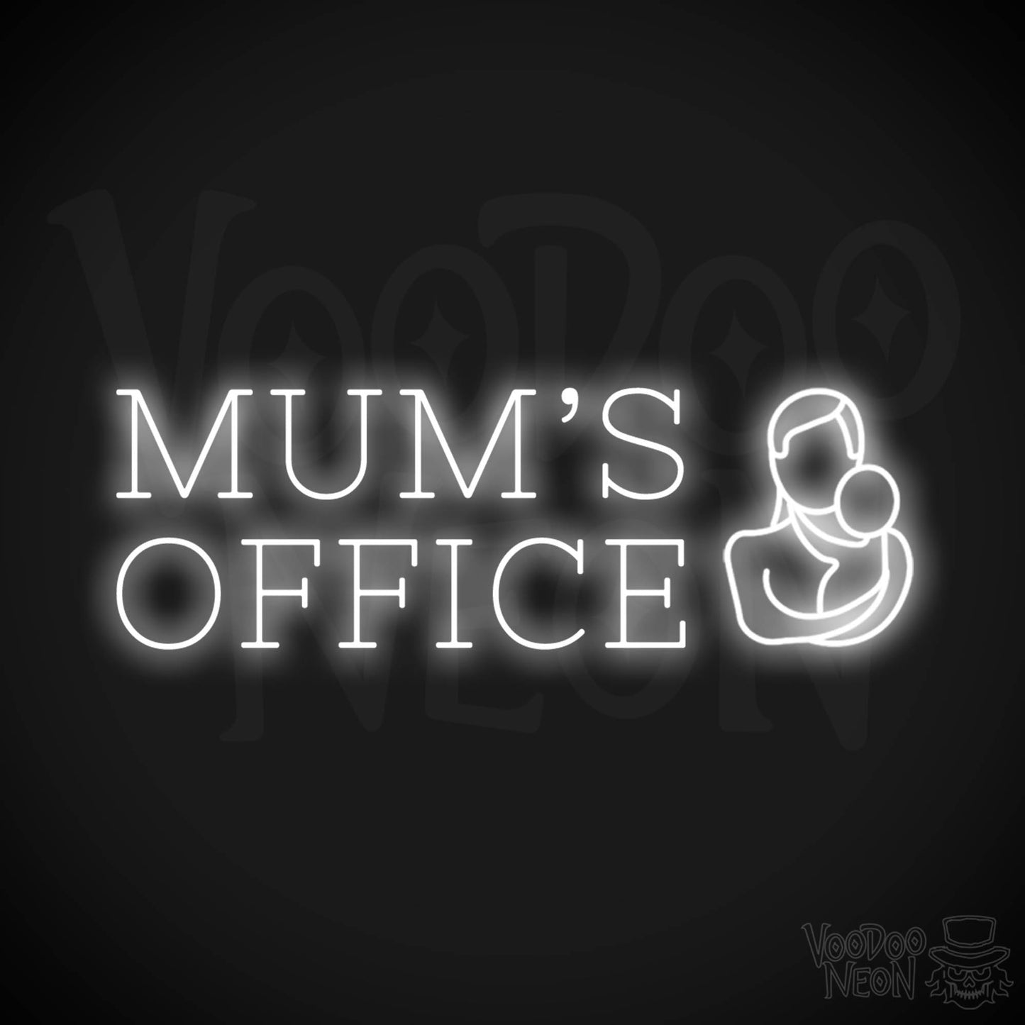 Mums Office Neon Sign - Neon Mums Office Light Up Sign - Mums Office Sign - Color White