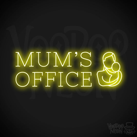 Mums Office Neon Sign - Neon Mums Office Light Up Sign - Mums Office Sign - Color Yellow