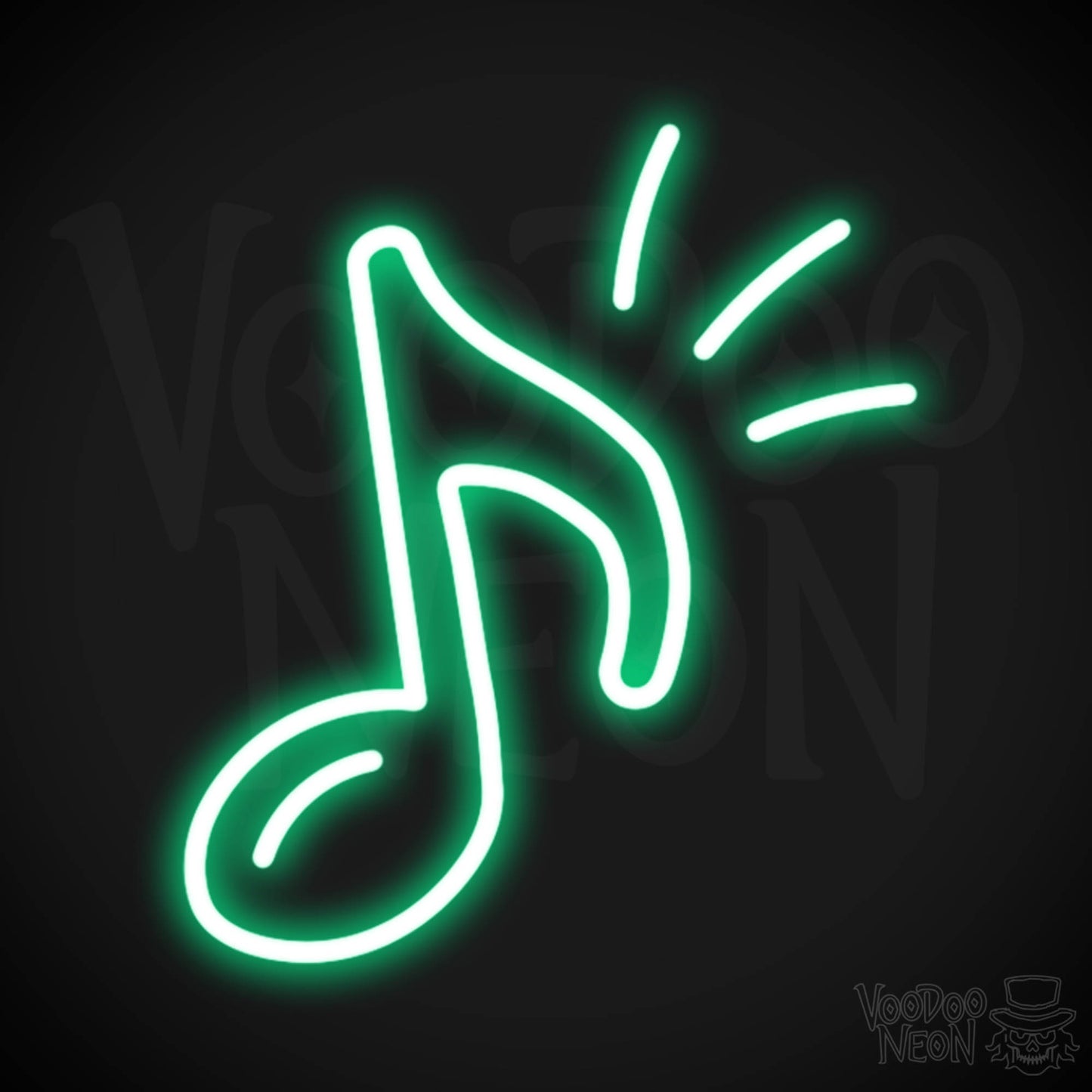 Musical Note Neon Sign - Neon Musical Sign - Musical Neon Wall Art - Color Green