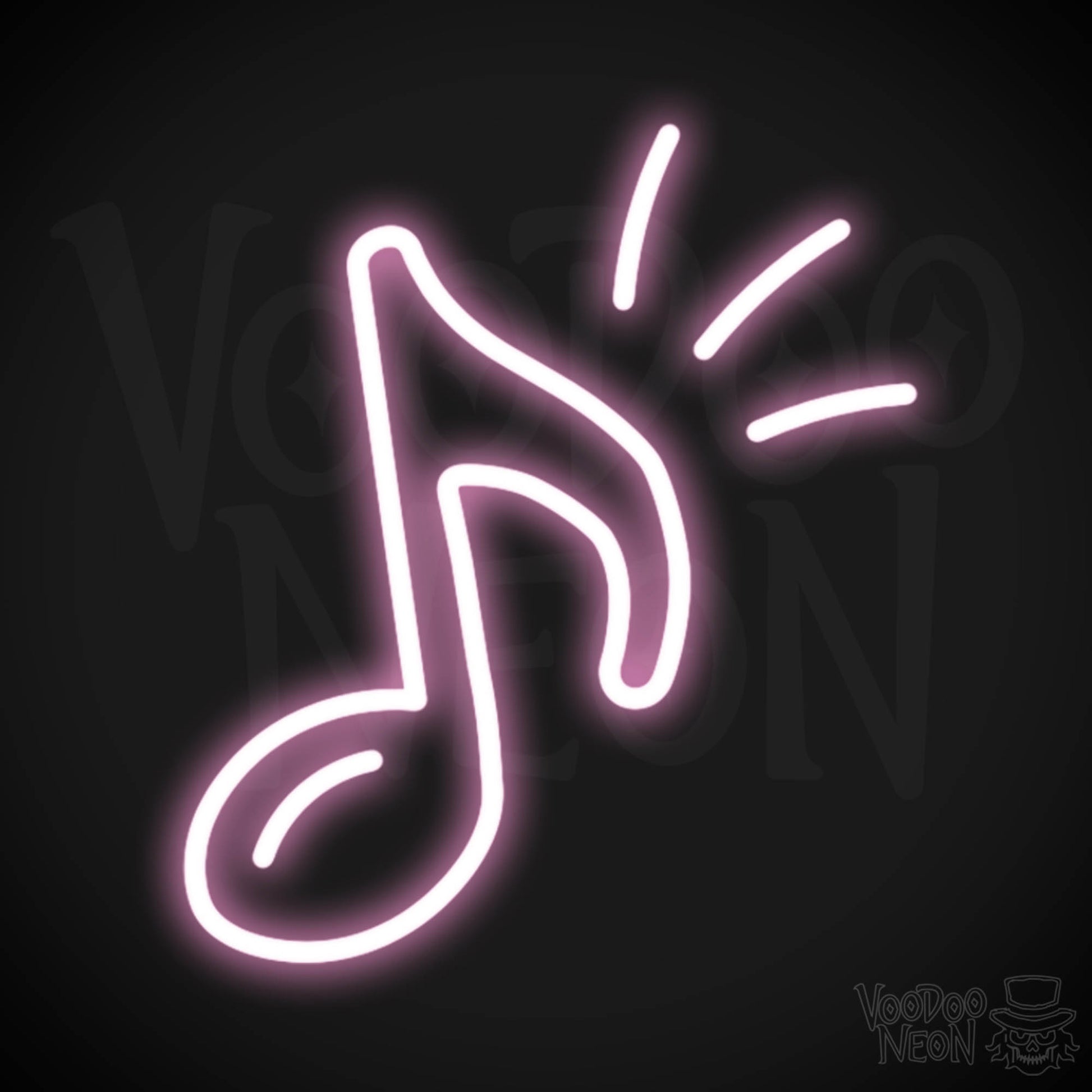 Musical Note Neon Sign - Neon Musical Sign - Musical Neon Wall Art - Color Light Pink