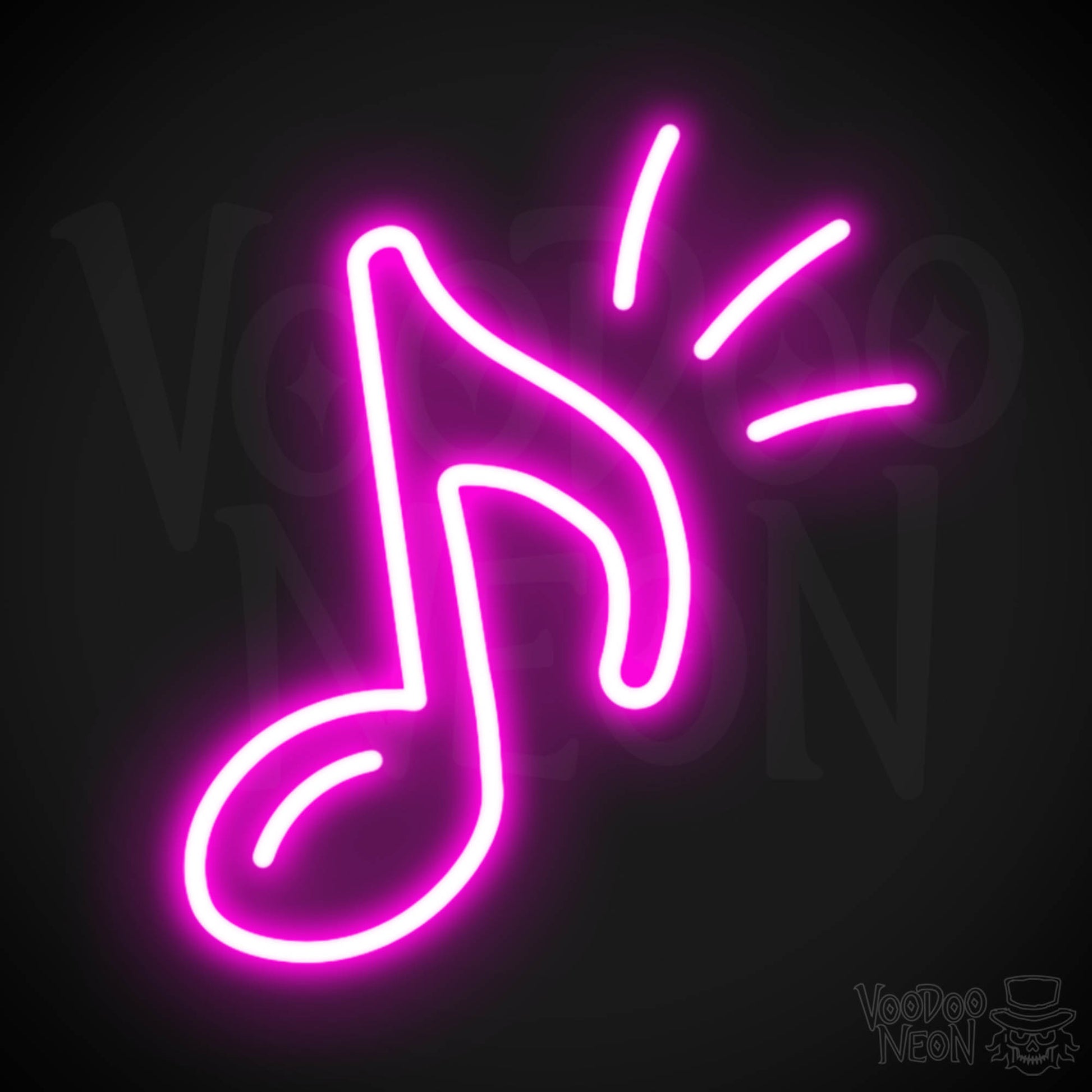 Musical Note Neon Sign - Neon Musical Sign - Musical Neon Wall Art - Color Pink
