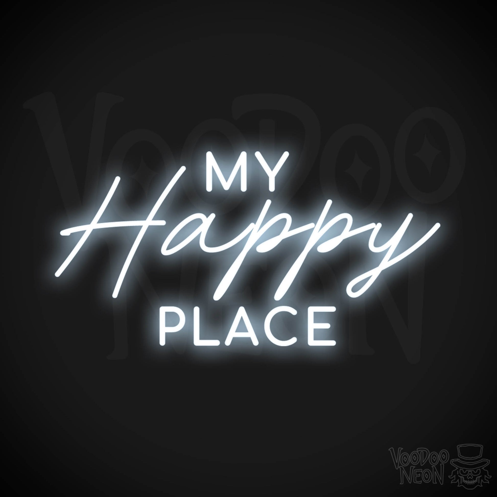 My Happy Place Neon Sign - Neon My Happy Place Sign - Color Cool White