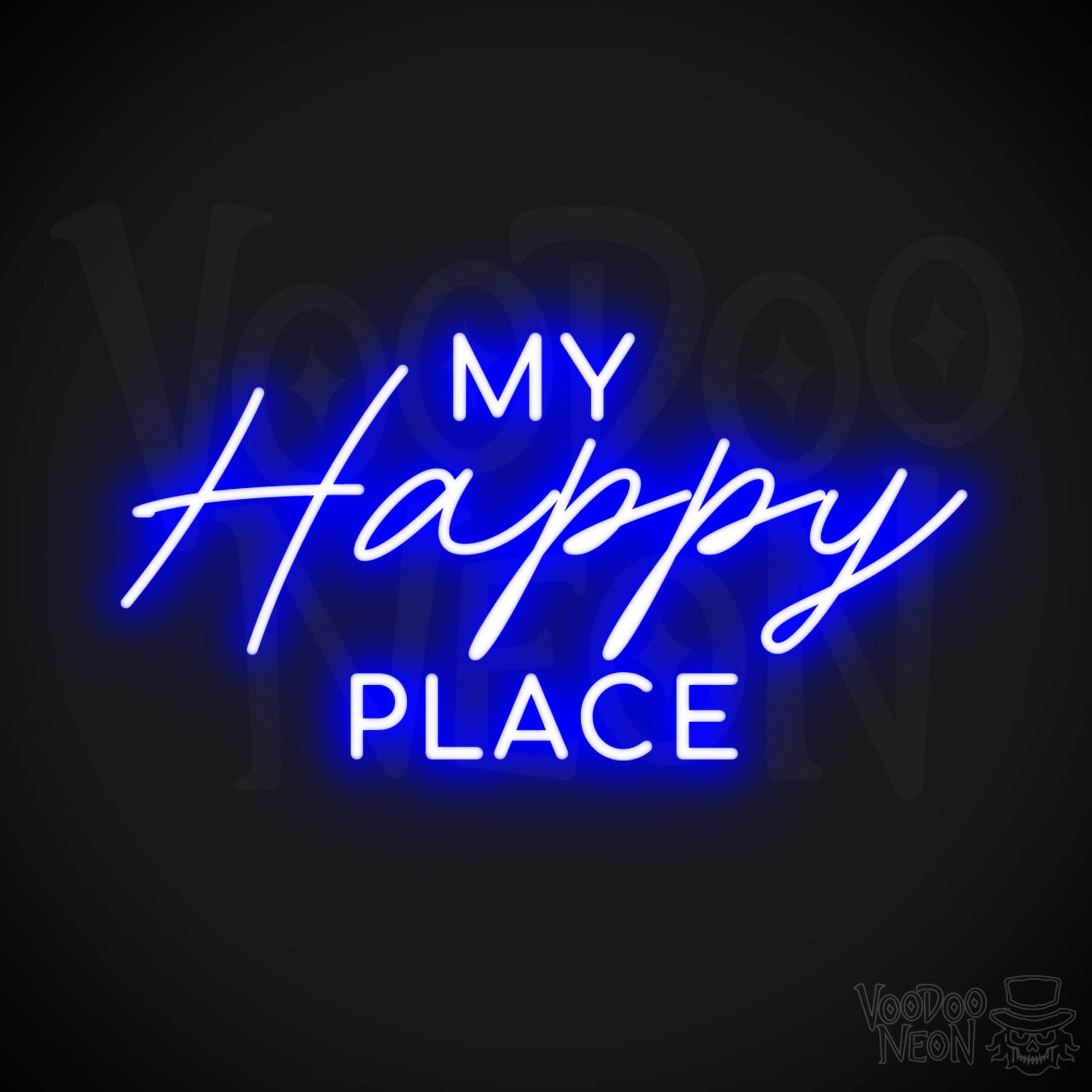 My Happy Place Neon Sign - Neon My Happy Place Sign - Color Dark Blue