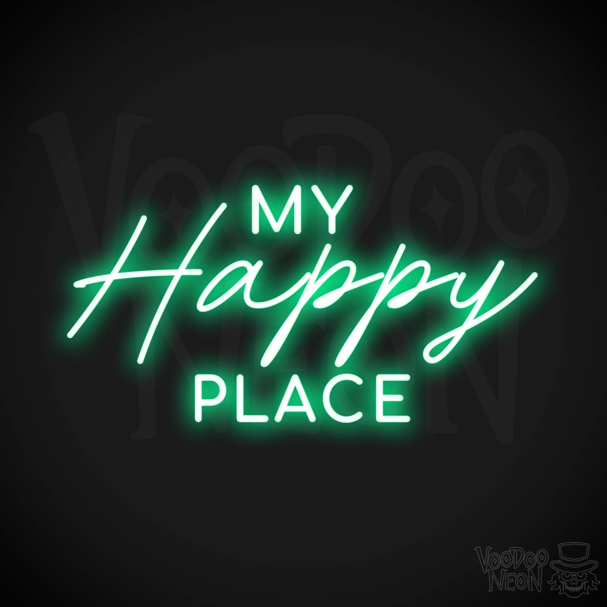 My Happy Place Neon Sign - Neon My Happy Place Sign - Color Green
