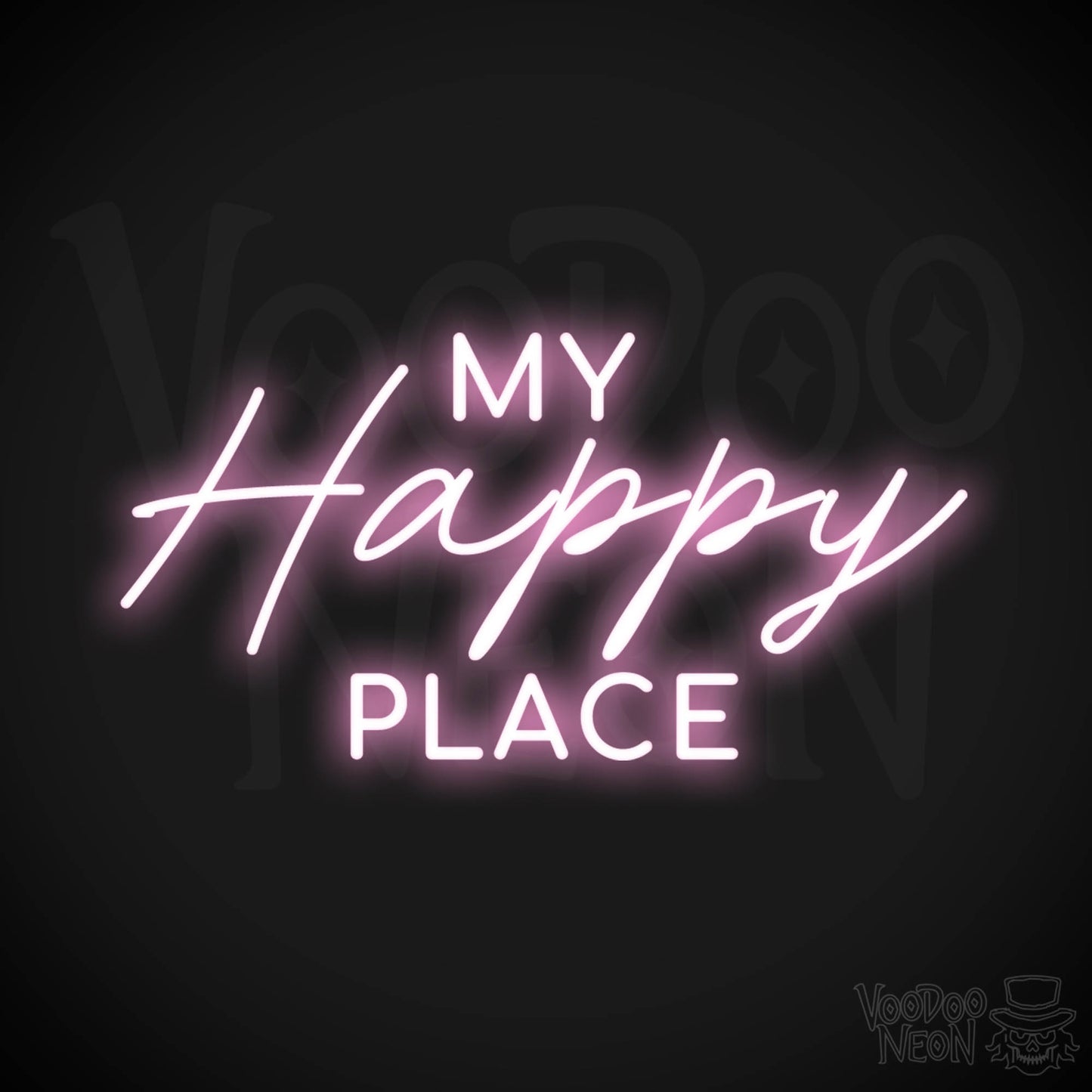 My Happy Place Neon Sign - Neon My Happy Place Sign - Color Light Pink