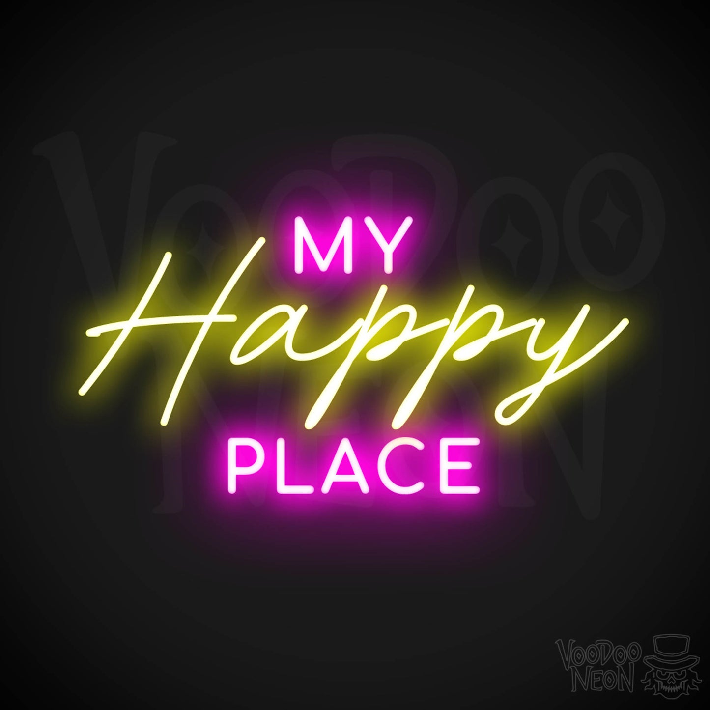 My Happy Place Neon Sign - Neon My Happy Place Sign - Color Multi-Color