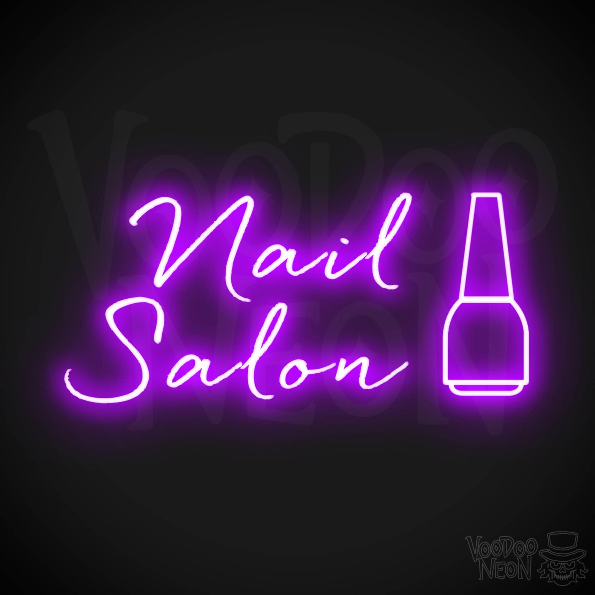 Nail Salon Neon Sign| Nail Salon Sign - LED Neon Wall Art - Color Purple