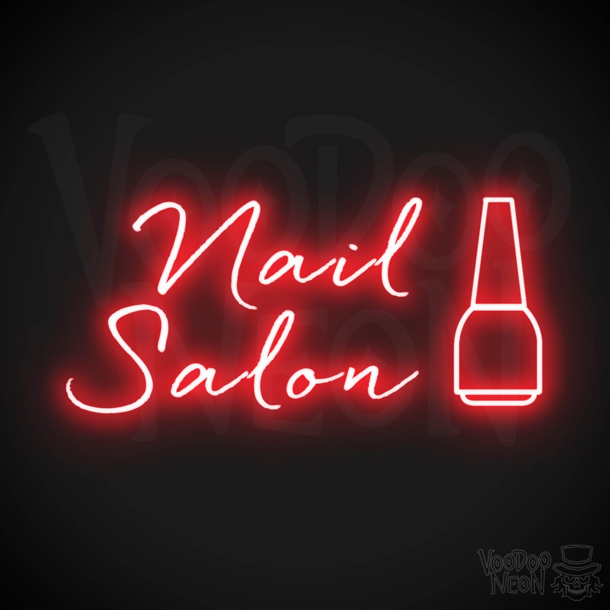 Nail Salon Neon Sign| Nail Salon Sign - LED Neon Wall Art - Color Red