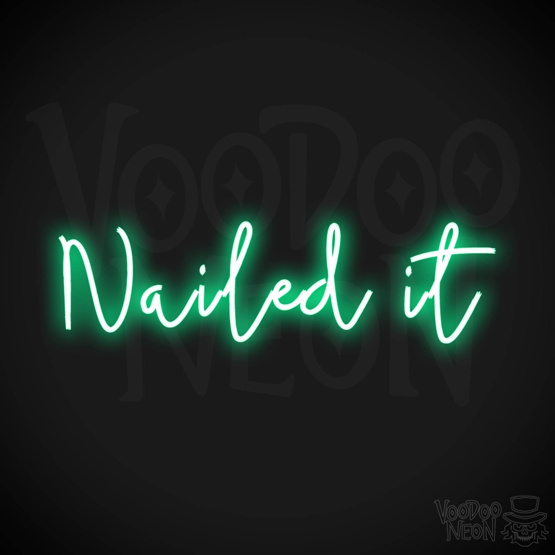 Nailed It Neon Sign - Nail It Sign - Gaming Wall Art - Color Green