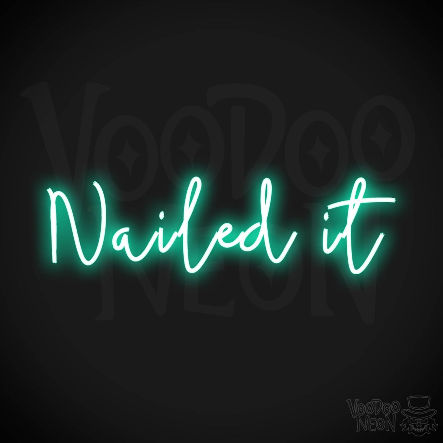 Nailed It Neon Sign - Nail It Sign - Gaming Wall Art - Color Light Green