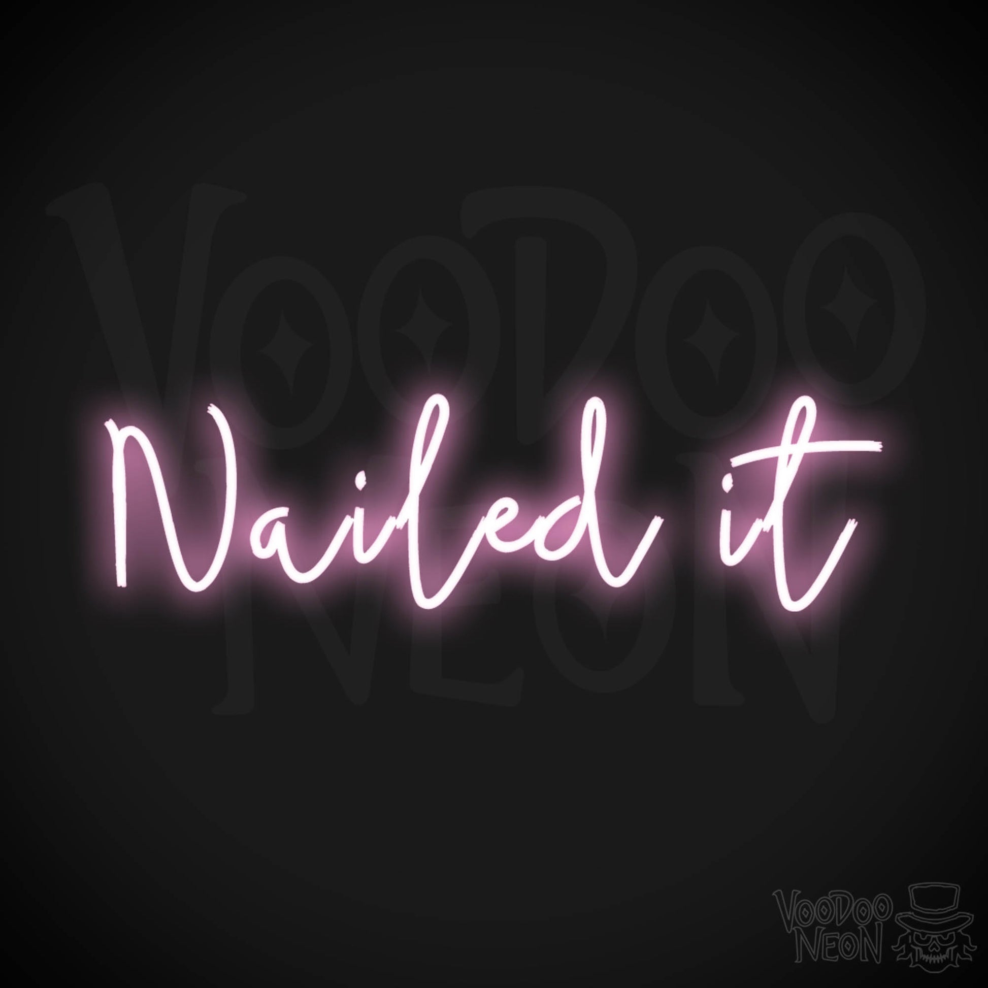 Nailed It Neon Sign - Nail It Sign - Gaming Wall Art - Color Light Pink