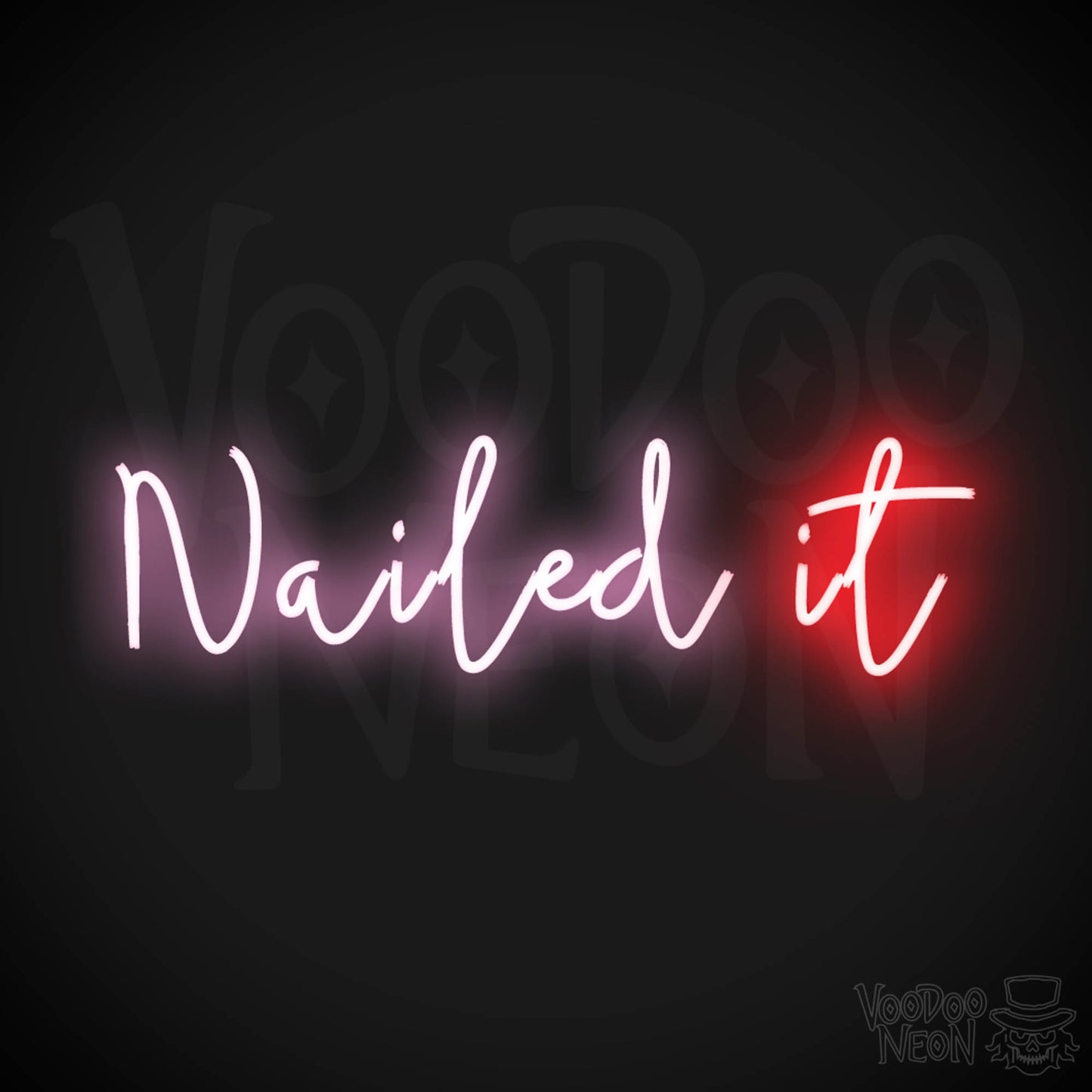Nailed It Neon Sign - Nail It Sign - Gaming Wall Art - Color Multi-Color