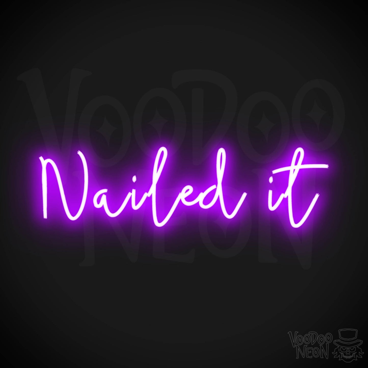 Nailed It Neon Sign - Nail It Sign - Gaming Wall Art - Color Purple