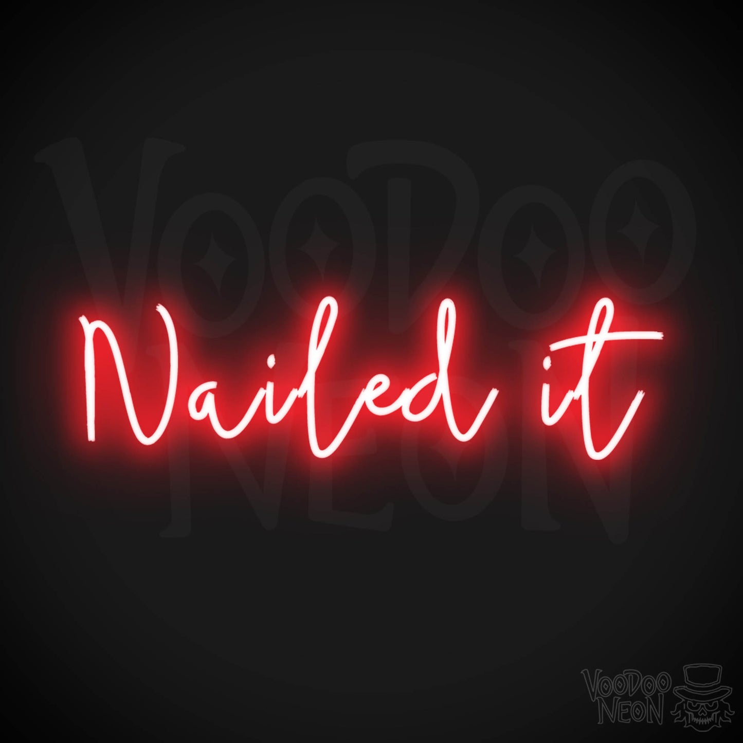 Nailed It Neon Sign - Nail It Sign - Gaming Wall Art - Color Red