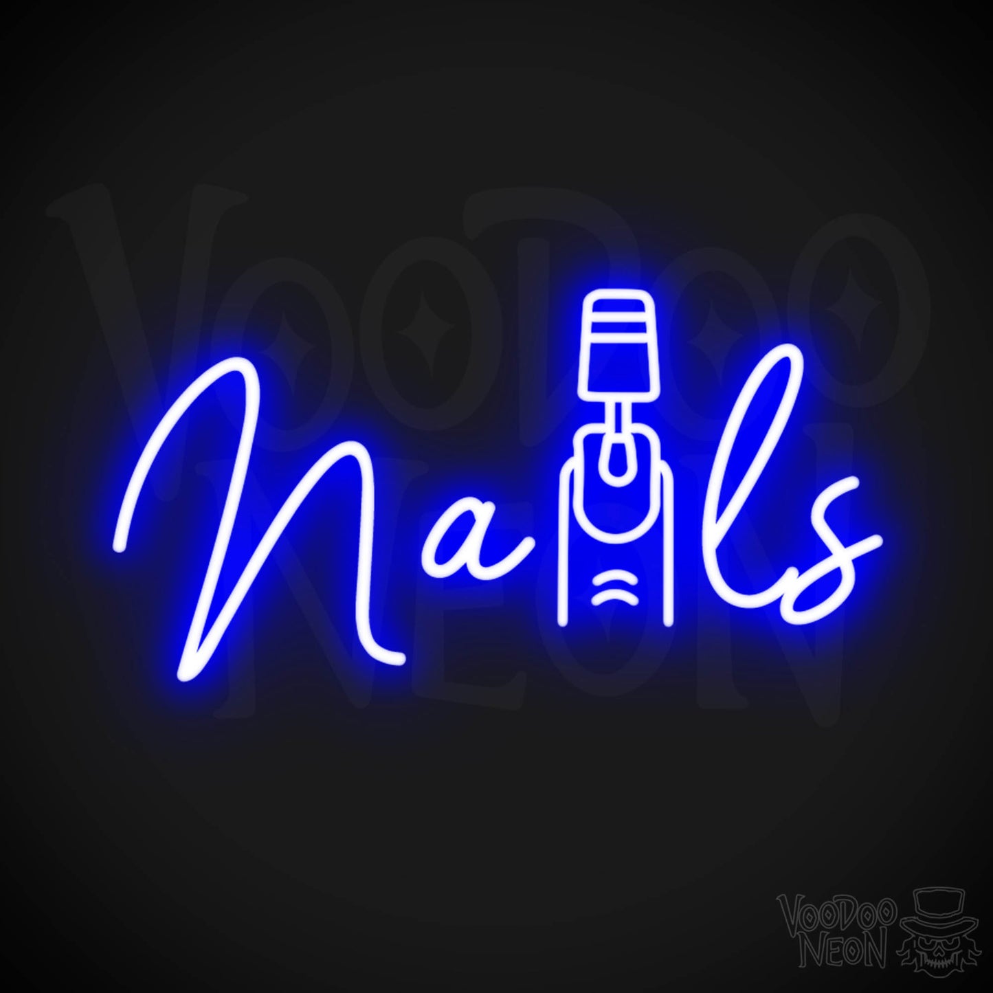 Nails Neon Sign - Nail Salon Sign - Neon Nails Sign - Nail Salon Wall Art - Color Dark Blue