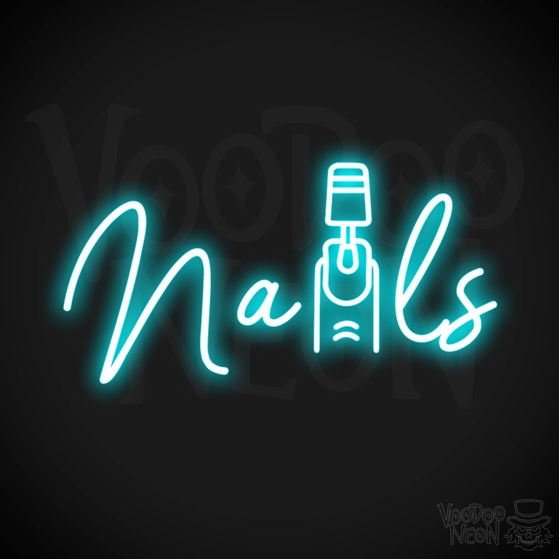 Nails Neon Sign - Nail Salon Sign - Neon Nails Sign - Nail Salon Wall Art - Color Ice Blue