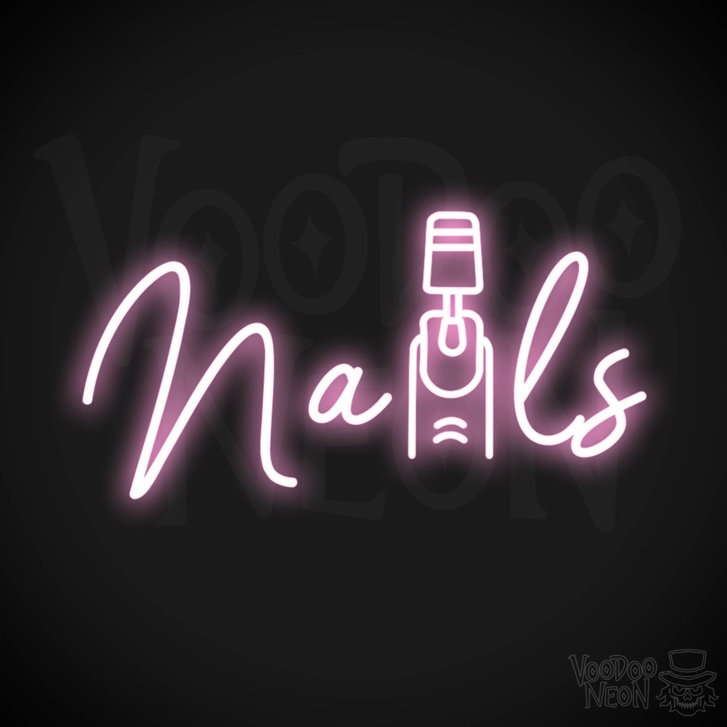 Nails Neon Sign - Nail Salon Sign - Neon Nails Sign - Nail Salon Wall Art - Color Light Pink