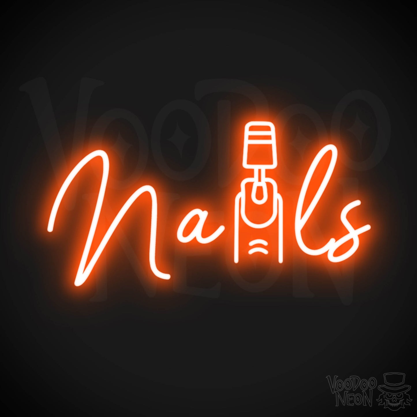 Nails Neon Sign - Nail Salon Sign - Neon Nails Sign - Nail Salon Wall Art - Color Orange