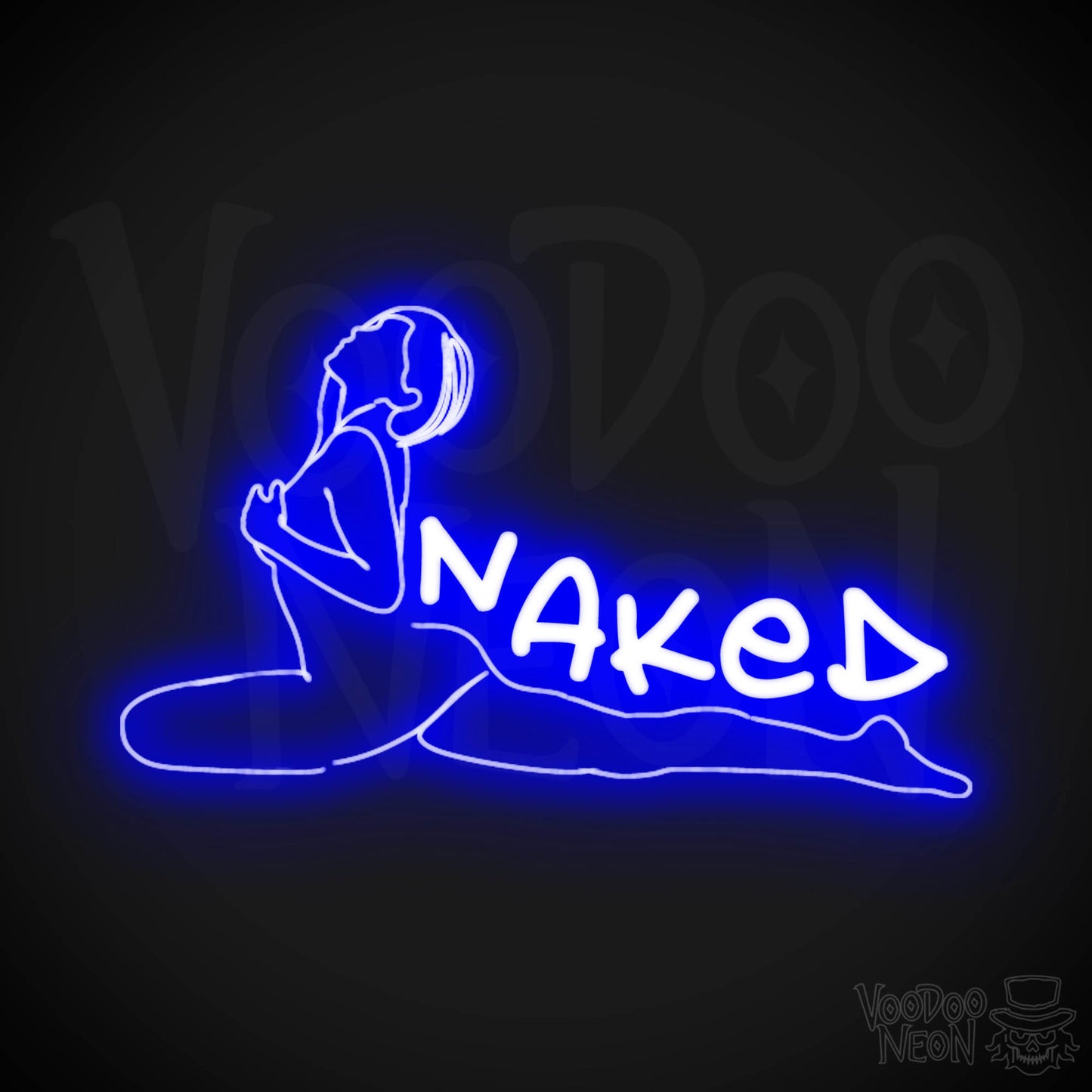 Naked Neon Sign - Neon Naked LED Neon Wall Art - Color Dark Blue