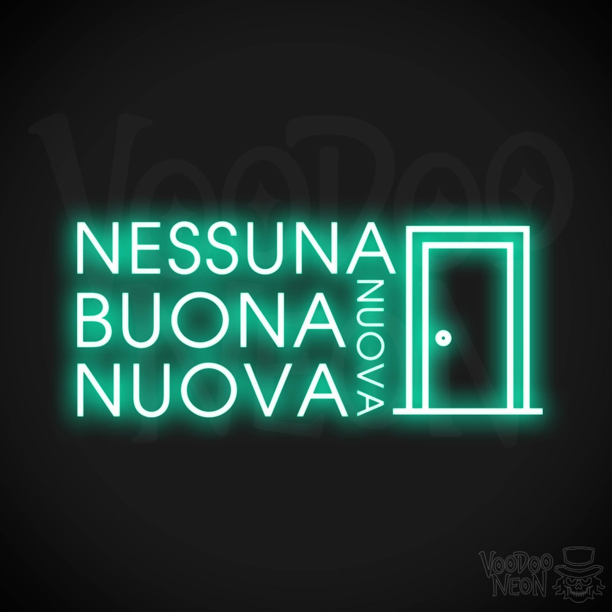 Nessuna Nuova, Buona Nuova Neon Sign - Color Light Green