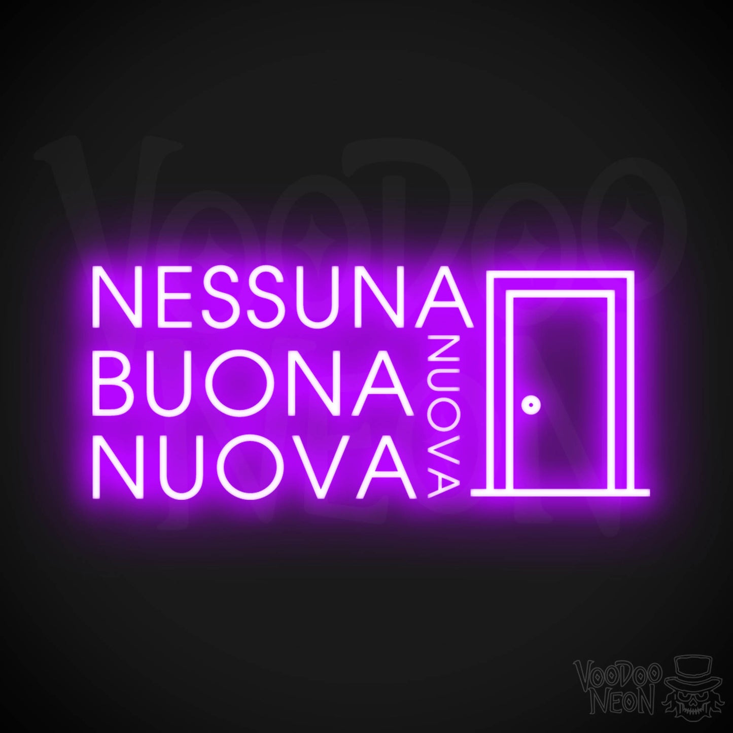 Nessuna Nuova, Buona Nuova Neon Sign - Color Purple