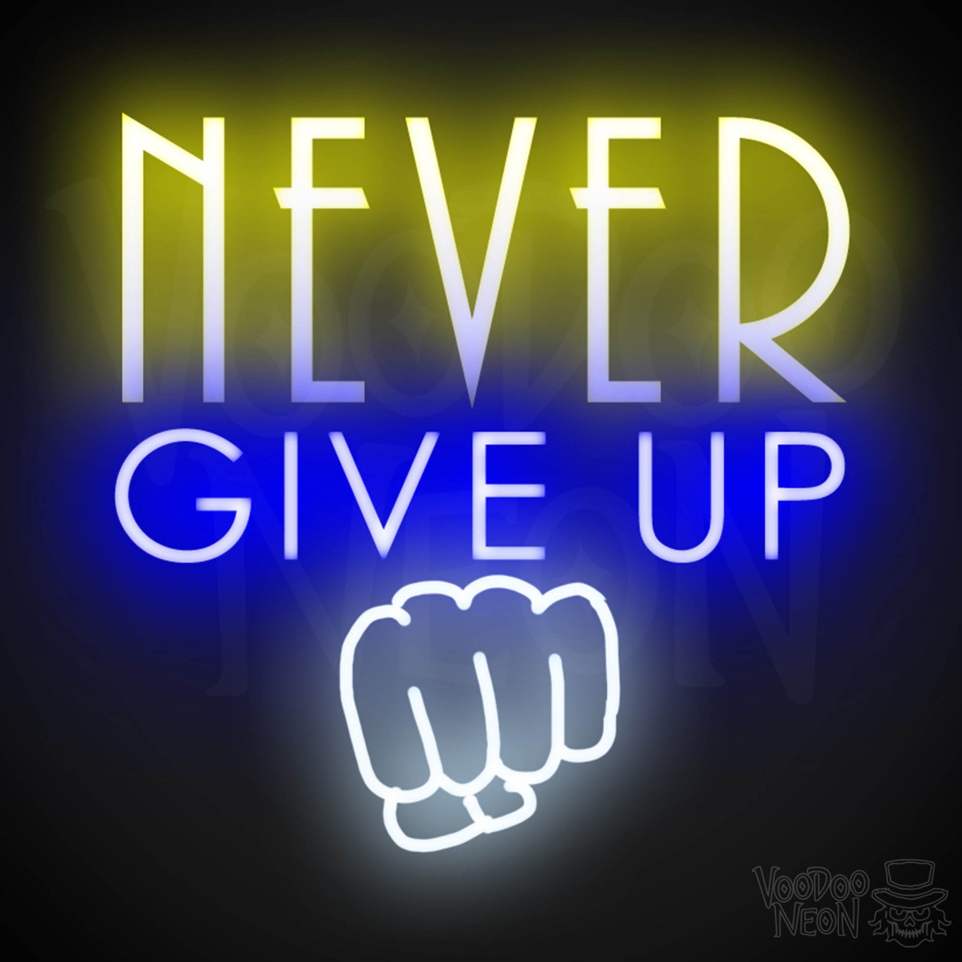 Never Give Up Neon Sign - Neon Never Give Up Sign - LED Sign - Color Multi-Color