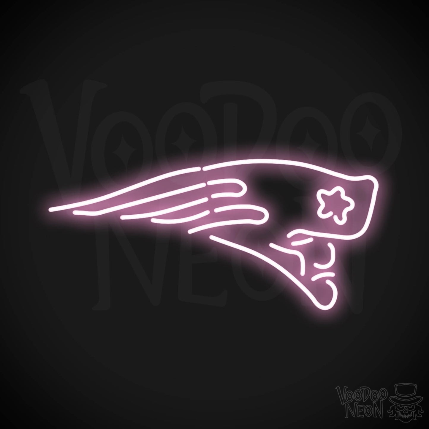 New England Patriots Neon Sign - New England Patriots Sign - Neon Patriots Logo Wall Art - Color Light Pink
