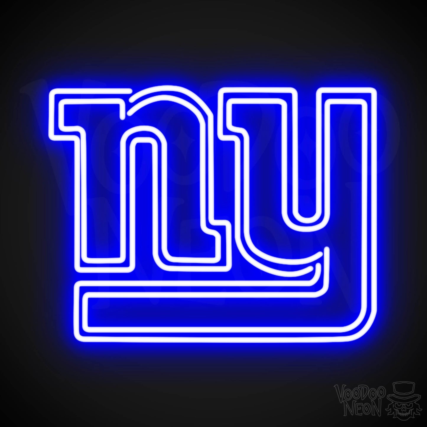 New York Giants Neon Sign - New York Giants Sign - Neon Giants Logo Wall Art - Color Dark Blue