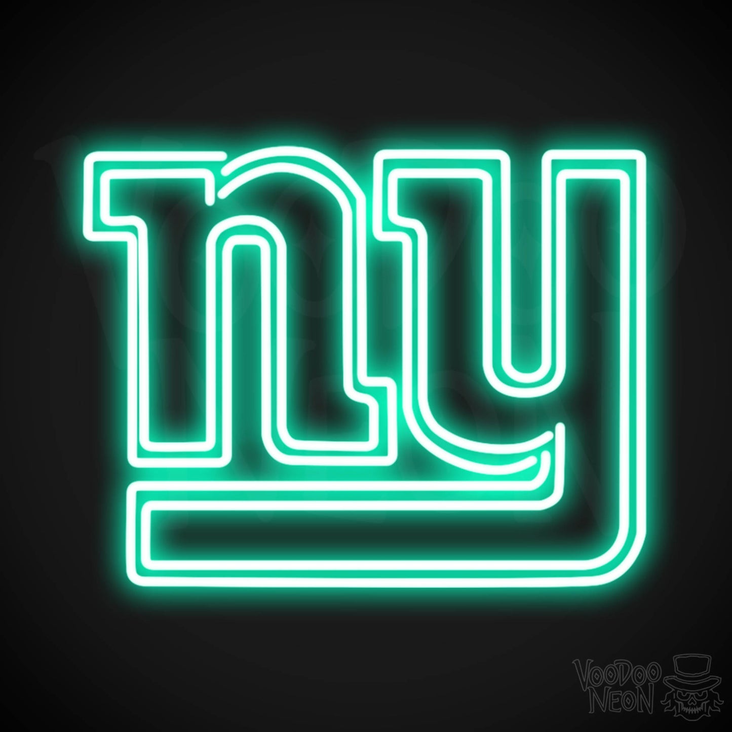 New York Giants Neon Sign - New York Giants Sign - Neon Giants Logo Wall Art - Color Light Green