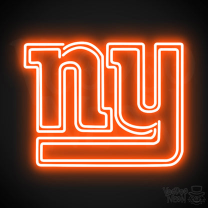 New York Giants Neon Sign - New York Giants Sign - Neon Giants Logo Wall Art - Color Orange