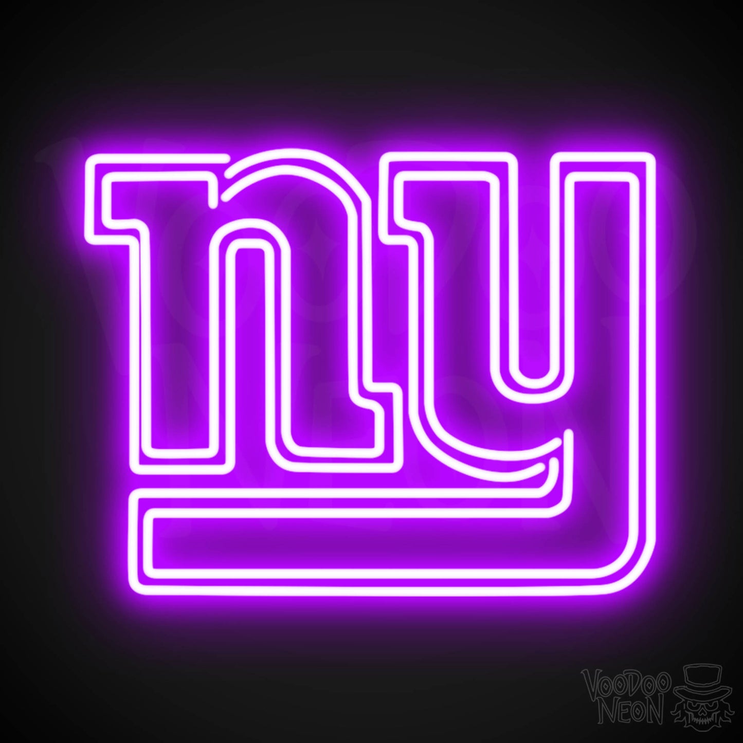 New York Giants Neon Sign - New York Giants Sign - Neon Giants Logo Wall Art - Color Purple