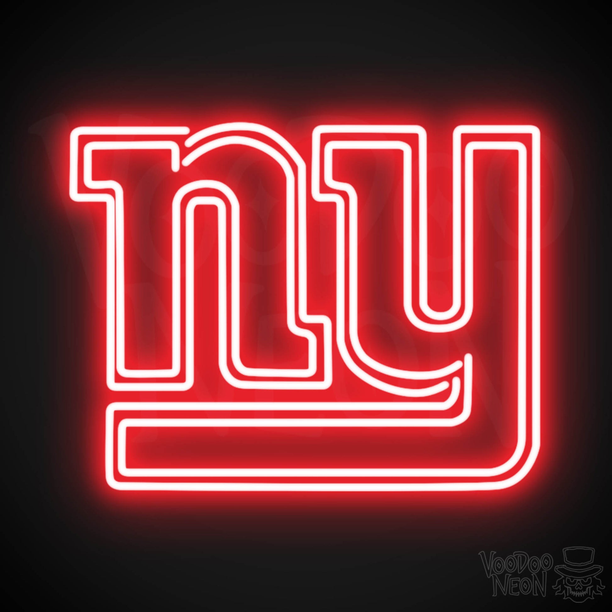 New York Giants Neon Sign - New York Giants Sign - Neon Giants Logo Wall Art - Color Red